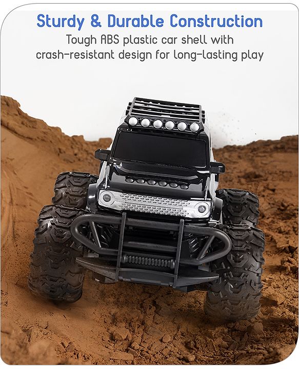 Babyhug Premium Off Roader Rechargeable Remote Control Truck With Normal & Turbo Speed & 4 Headlight Modes - Sky Blue