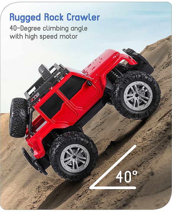 Babyhug Premium Off Roader Rechargeable Remote Control Truck With Normal & Turbo Speed & 4 Headlight Modes - Sky Blue