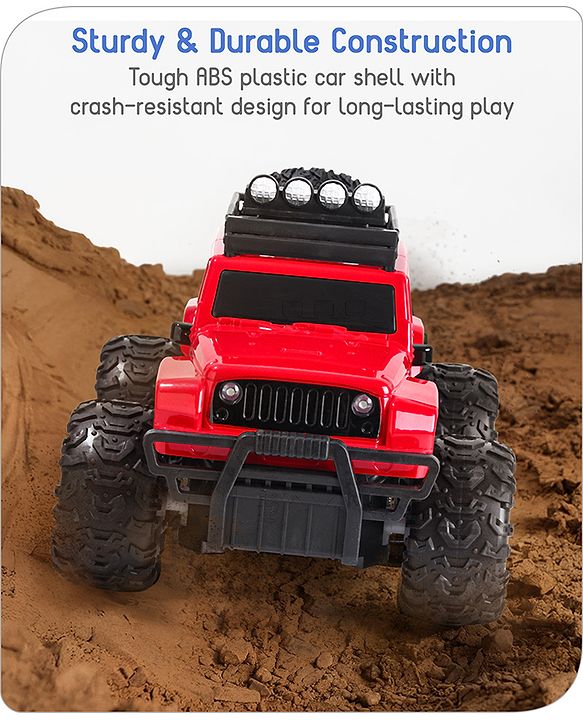 Babyhug Premium Off Roader Rechargeable Remote Control Truck With Normal & Turbo Speed & 4 Headlight Modes - Sky Blue
