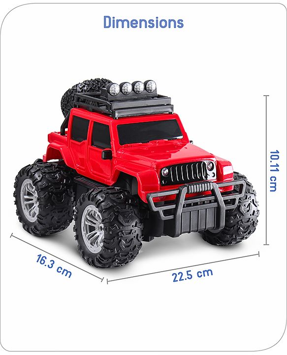 Babyhug Premium Off Roader Rechargeable Remote Control Truck With Normal & Turbo Speed & 4 Headlight Modes - Sky Blue