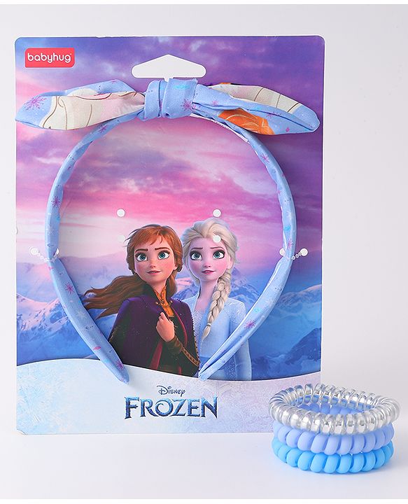 Babyhug Disney Frozen Hair Accessories Combo Set With Bow Applique  - Blue