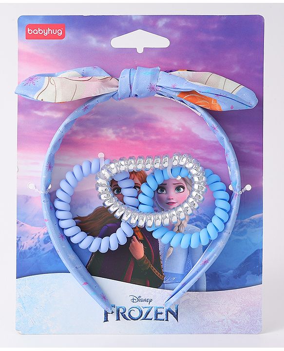 Babyhug Disney Frozen Hair Accessories Combo Set With Bow Applique  - Blue