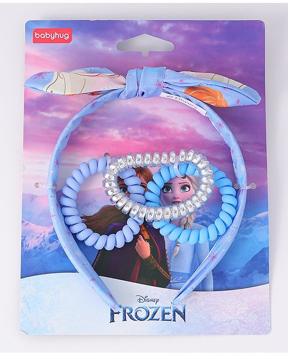 Babyhug Disney Frozen Hair Accessories Combo Set With Bow Applique  - Blue