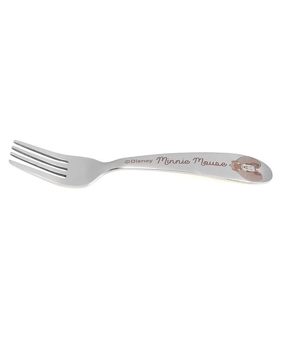 Babyhug Disney Mickey Mouse Stainless Steel Fork & Spoon Set | Easy to Clean & Maintain| Encourage Self Feeding| Laser Print| Dishwasher Safe| Gifting Option - Silver