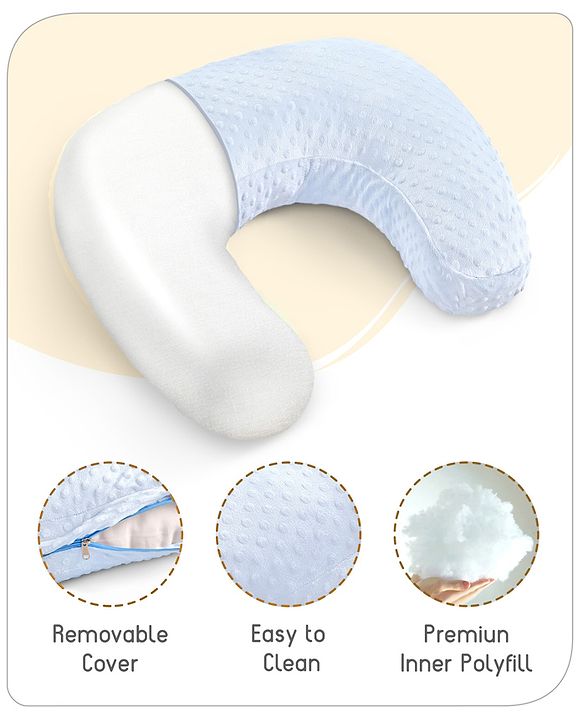 Babyhug Bubble Feeding Pillow - White | Fits upto waist size 36 inches