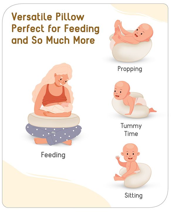 Babyhug Bubble Feeding Pillow - White | Fits upto waist size 36 inches