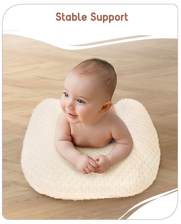 Babyhug Sleeping Bag Feeding Pillow & Blanket Combo Set with Giraffe Embroidery - White