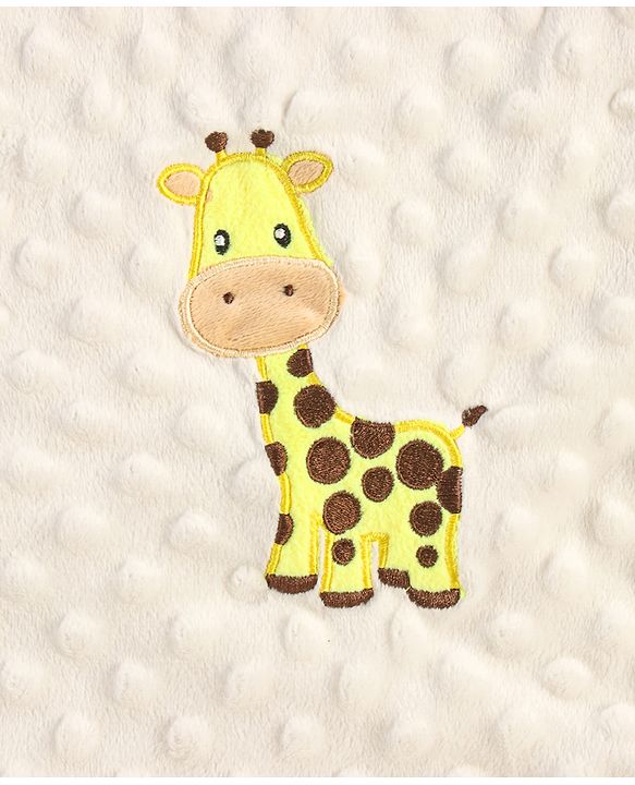 Babyhug Sleeping Bag Feeding Pillow & Blanket Combo Set with Giraffe Embroidery - White
