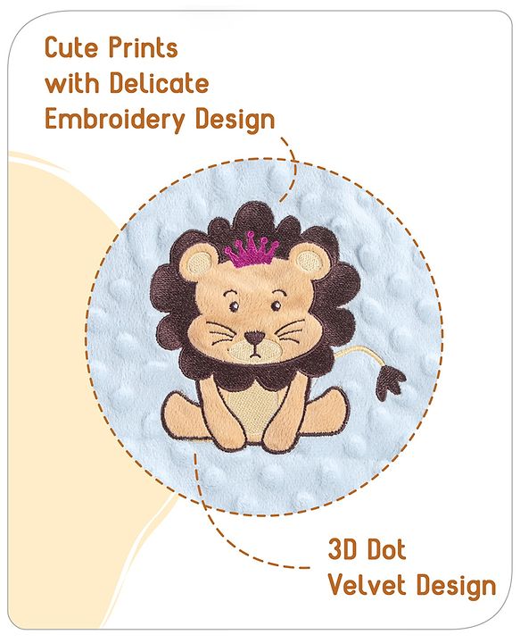 Babyhug Sleeping Bag Feeding Pillow & Blanket Combo Set with Giraffe Embroidery - White | Fits upto waist size 36 inches