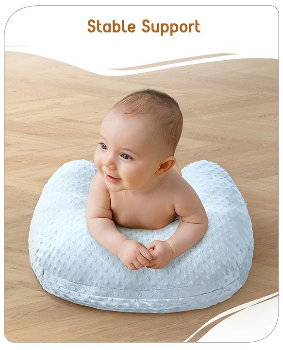 Babyhug Sleeping Bag Feeding Pillow & Blanket Combo Set with Giraffe Embroidery - White | Fits upto waist size 36 inches