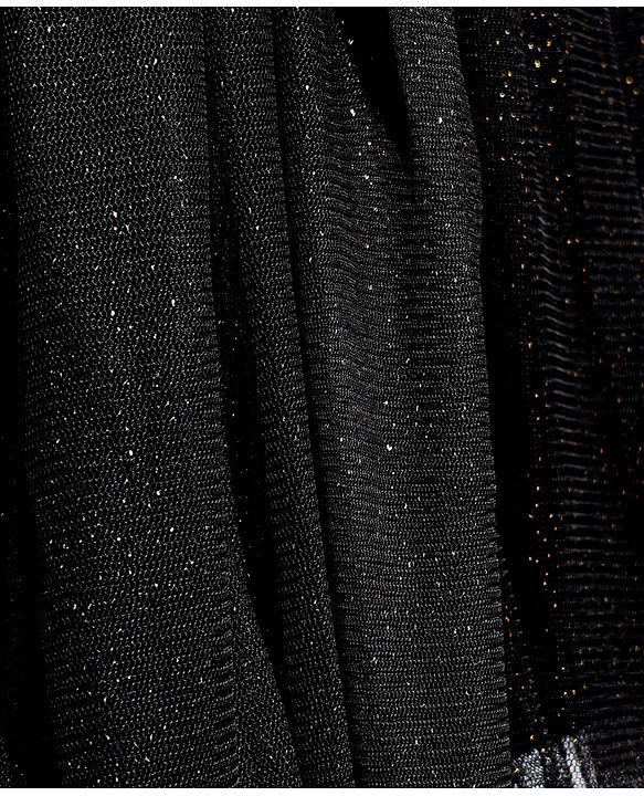 Babyhug Woven Sleeveless Shimmer Party Dress with Bow Applique - Black