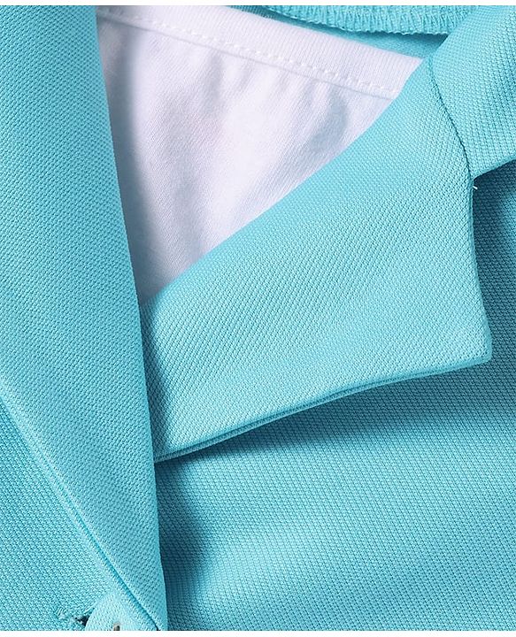 Babyhug Woven Full Sleeves Solid Top & Trouser with Inner Tee - Aqua Blue