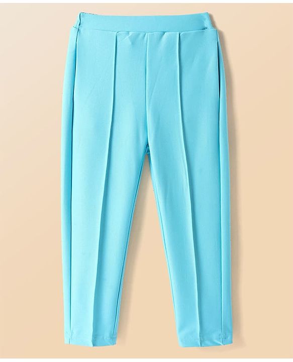 Babyhug Woven Full Sleeves Solid Top & Trouser with Inner Tee - Aqua Blue