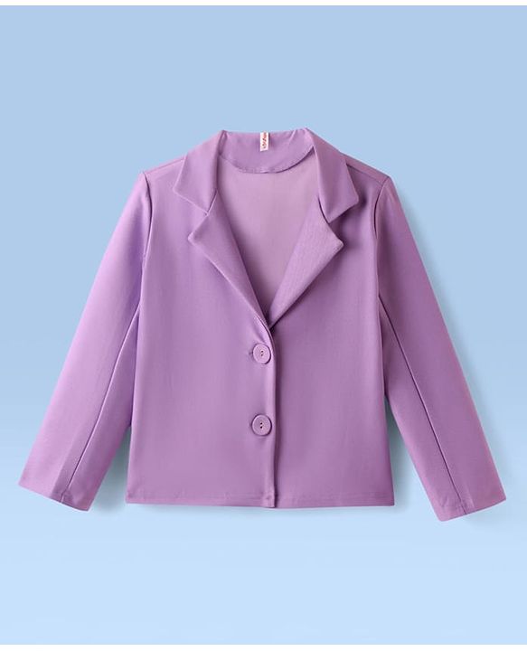 Babyhug Woven Full Sleeves Solid Colour Party Suit With Inner Top - Lilac