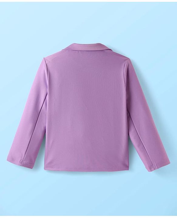 Babyhug Woven Full Sleeves Solid Colour Party Suit With Inner Top - Lilac