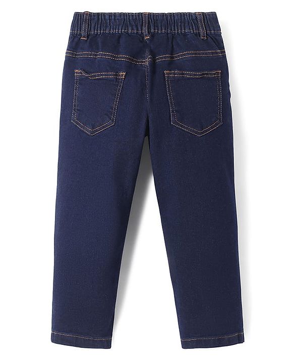 Pine Kids Woven Full Length Washed Denim Jeans - Navy Blue