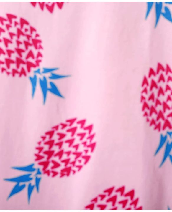 Pine Kids Single Jersey Knit Half Sleeves Shorts Night Suit with Tropical Print - Pink