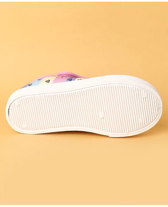 Cute Walk by Babyhug Velcro Closure Casual Shoes with Hearts Print - Pink