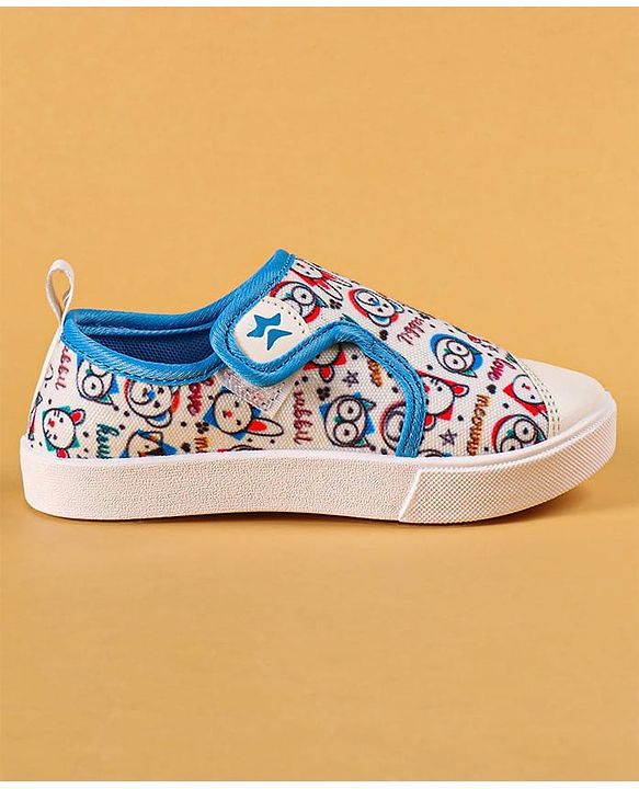 Cute Walk by Babyhug Casual Shoes with Velcro Closer & Animal Print - Blue
