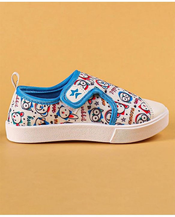 Cute Walk by Babyhug Casual Shoes with Velcro Closer & Animal Print - Blue
