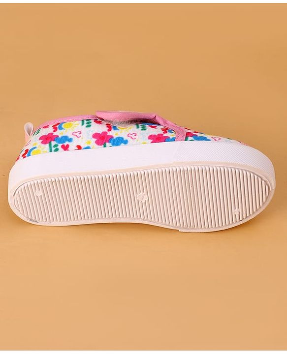 Cute Walk by Babyhug Velcro Closure Casual Shoes with Floral Print - Pink