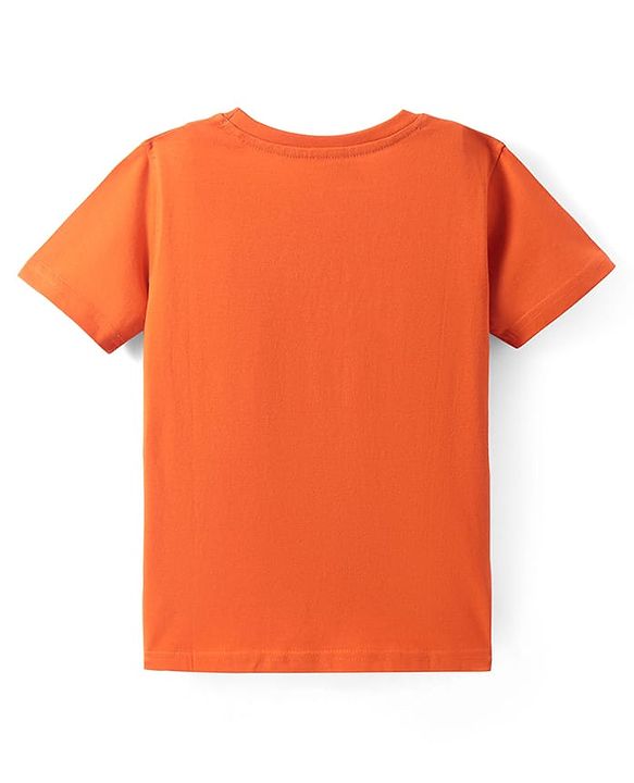 Pine Kids Cotton Knit Half Sleeves T-Shirt with Logo Detailing - Coral