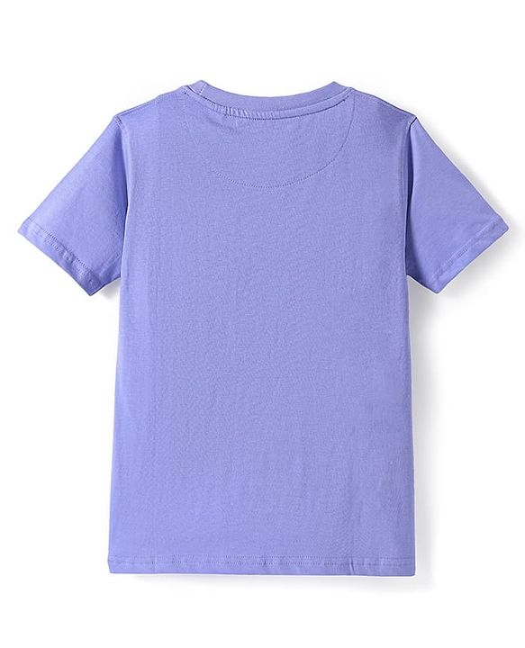 Pine Kids Cotton Knit Half Sleeves T-Shirt with Text Print - Lavender