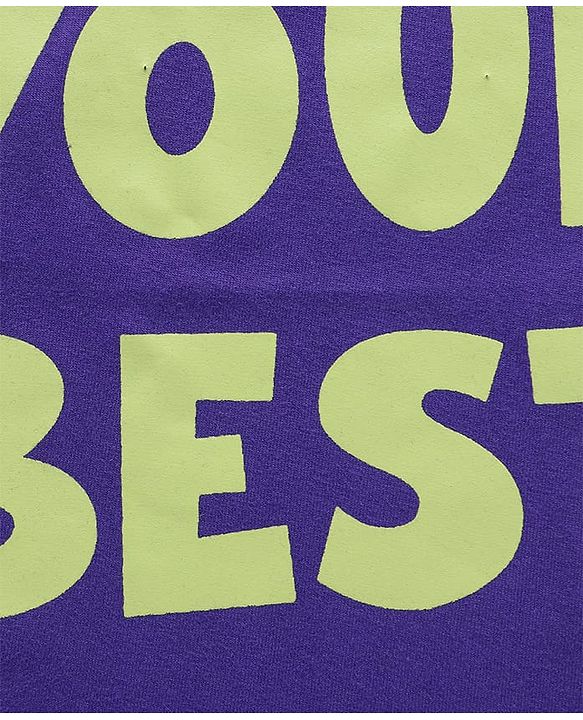 Pine Kids Cotton Knit Sleeveless Tank T-Shirt with Do Your Best Text Print - Purple