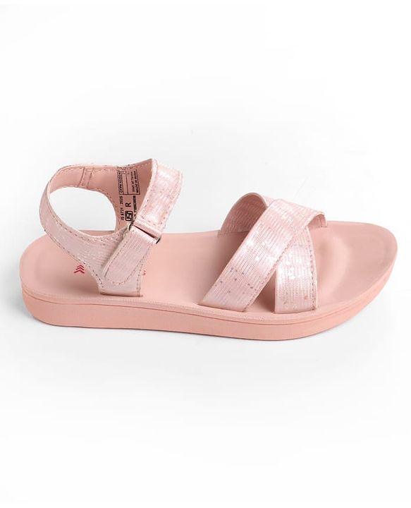 Pine Kids Sandal with Velcro Closure & Glitter Print - Pink