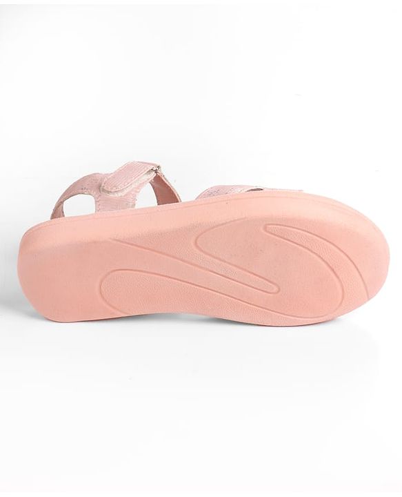 Pine Kids Sandal with Velcro Closure & Glitter Print - Pink