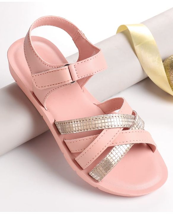 Pine Kids Sandals with Strap Design & Velcro Closure - Pink