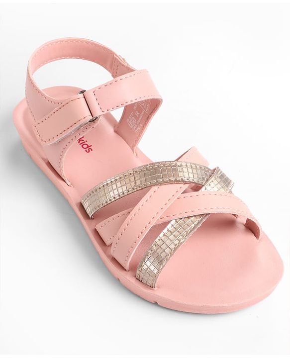 Pine Kids Sandals with Strap Design & Velcro Closure - Pink