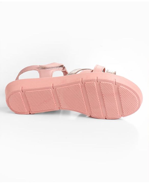 Pine Kids Sandals with Strap Design & Velcro Closure - Pink