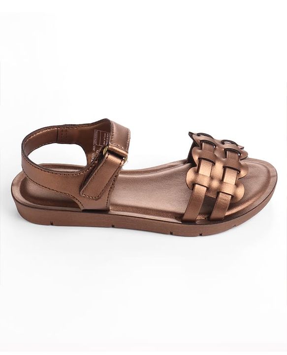 Pine Kids Sandals with Velcro Closure - Rose Gold