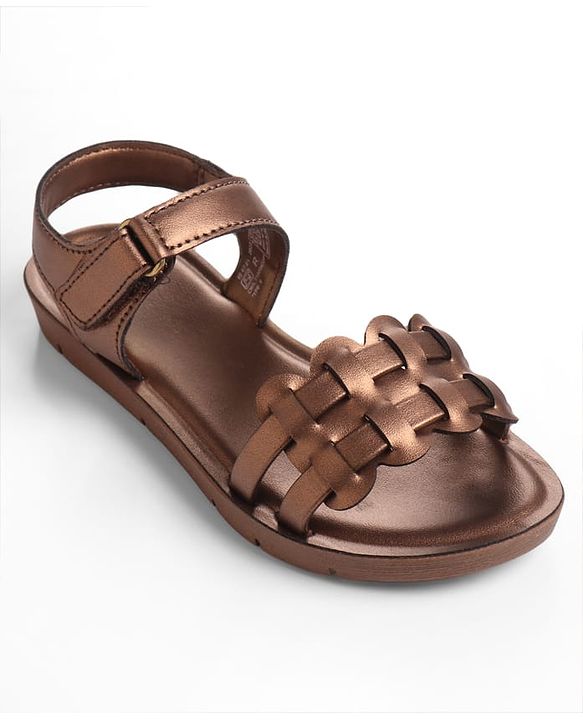 Pine Kids Sandals with Velcro Closure - Rose Gold