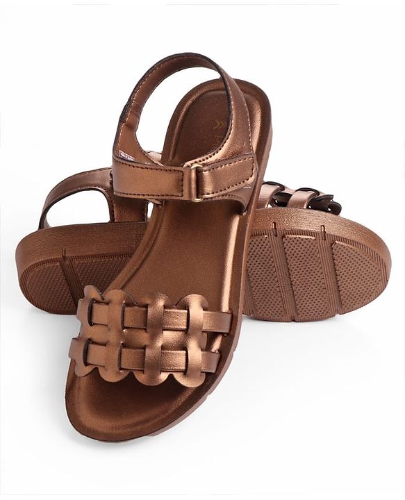 Pine Kids Sandals with Velcro Closure - Rose Gold