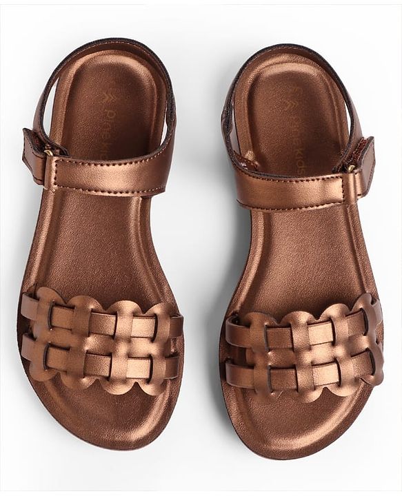 Pine Kids Sandals with Velcro Closure - Rose Gold