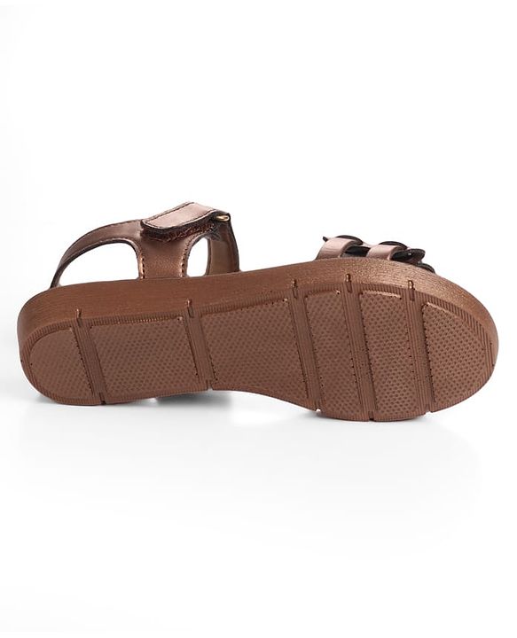 Pine Kids Sandals with Velcro Closure - Rose Gold