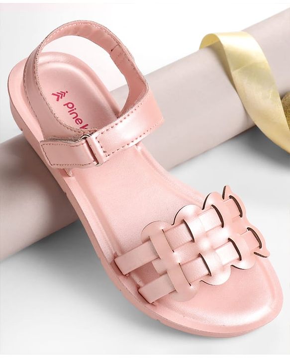 Pine Kids Sandals with Velcro Closure - Pink