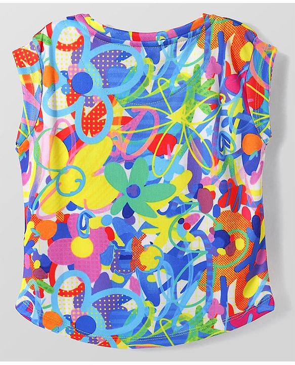 Pine Active Half Sleeves High Stretch T-Shirt Splash Print - Blue & Yellow