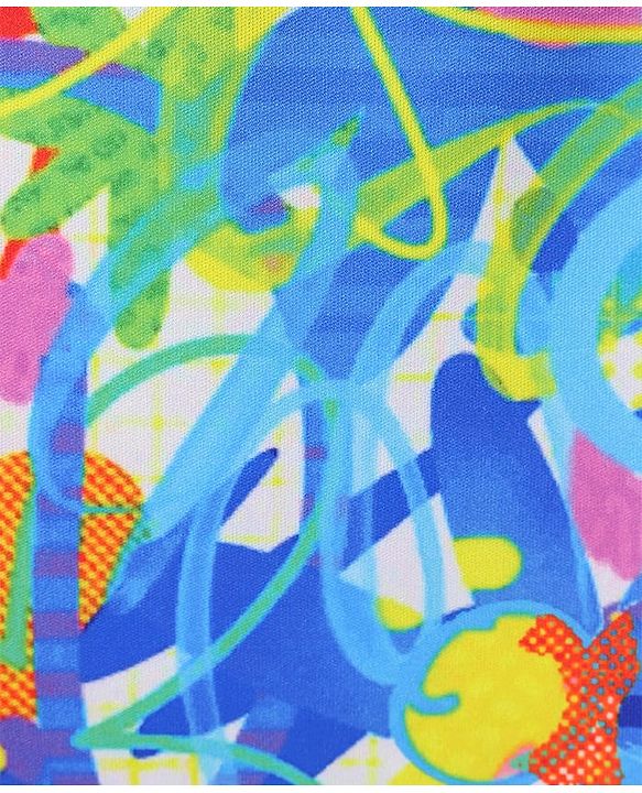 Pine Active Half Sleeves High Stretch T-Shirt Splash Print - Blue & Yellow