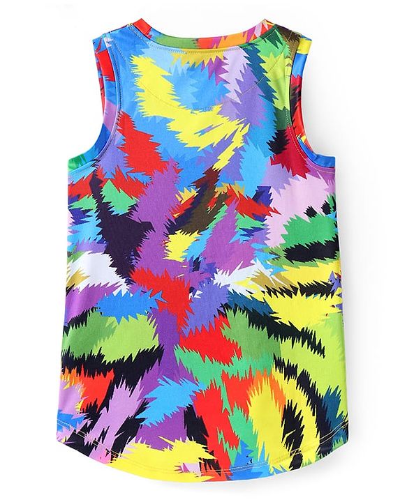 Pine Active Sleeveless High Stretch T-Shirt Abstract Print - Multicolour