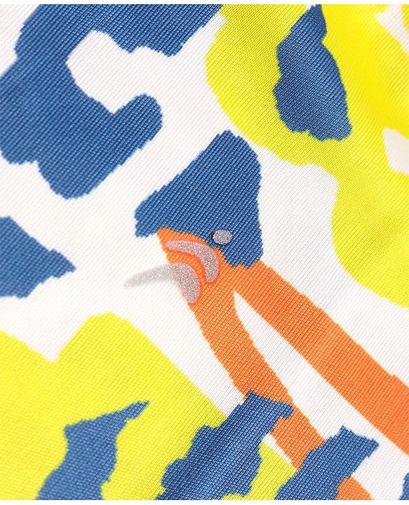 Pine Active Half Sleeves High Stretch T-Shirt Abstract Print - Blue & Yellow