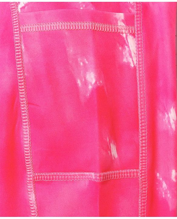 Pine Active Full Length Super Stretch Tie & Dye Leggings - Dark Pink