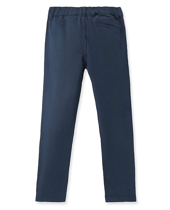 Pine Kids Woven Full Length Solid Colour Trouser - Navy Blue