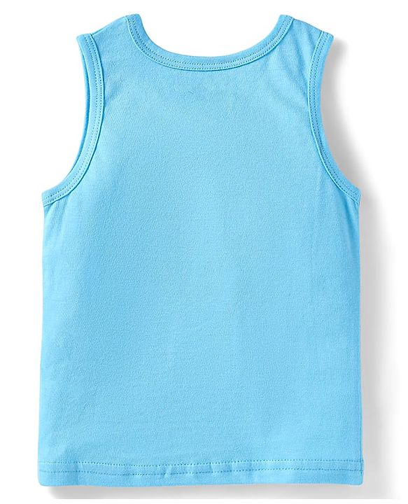 Babyhug 100% Cotton Knit Sleeveless Sando Vests With Stripes & Alphabet Print Pack of 3 - Blue & Yellow