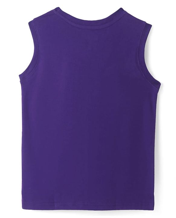Pine Kids Cotton Knit Sleeveless Tank T-Shirts with Text Print Pack of 3 - Blue