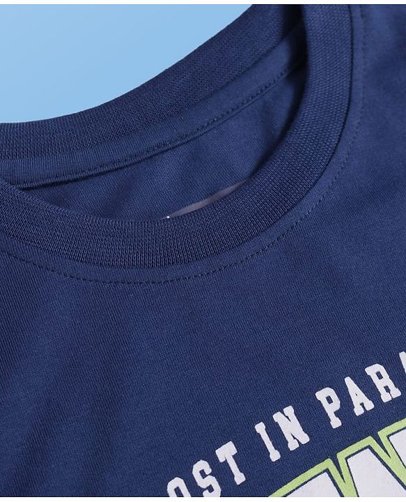 Pine Kids Cotton Knit Sleeveless Tank T-Shirts with Skilled Text Print Pack Of 3 - White Navy Blue & Orange