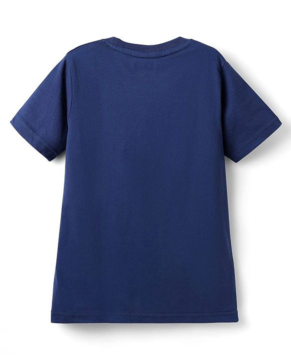 Pine Kids Cotton Knit Half Sleeves T-Shirts With Surf Theme Text Print Pack of 3 - Navy Blue Green & Red