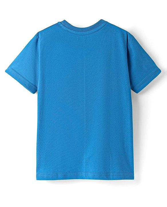 Pine Kids Cotton Knit Half Sleeves T-Shirts with Text Print Pack of 3 - Blue Black & Light Blue